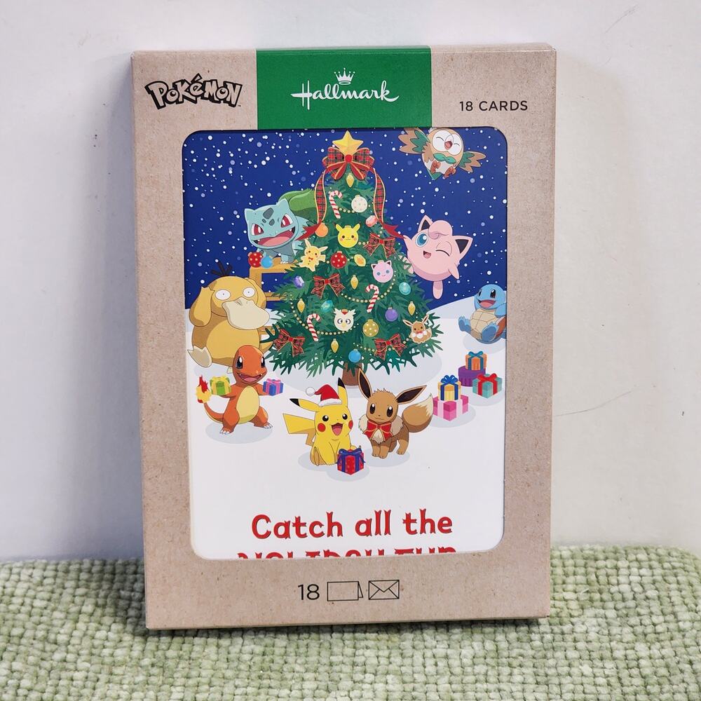Hallmark Pokémon Christmas Cards Boxed Set 18 Cards Holiday New